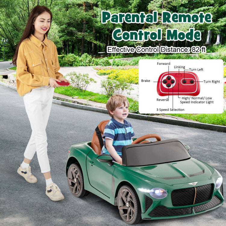 12V Kids Ride-on Car Licensed Bentley Bacalar Battery Powered Toy Car Electric Vehicle with Remote Control and Wireless Connection