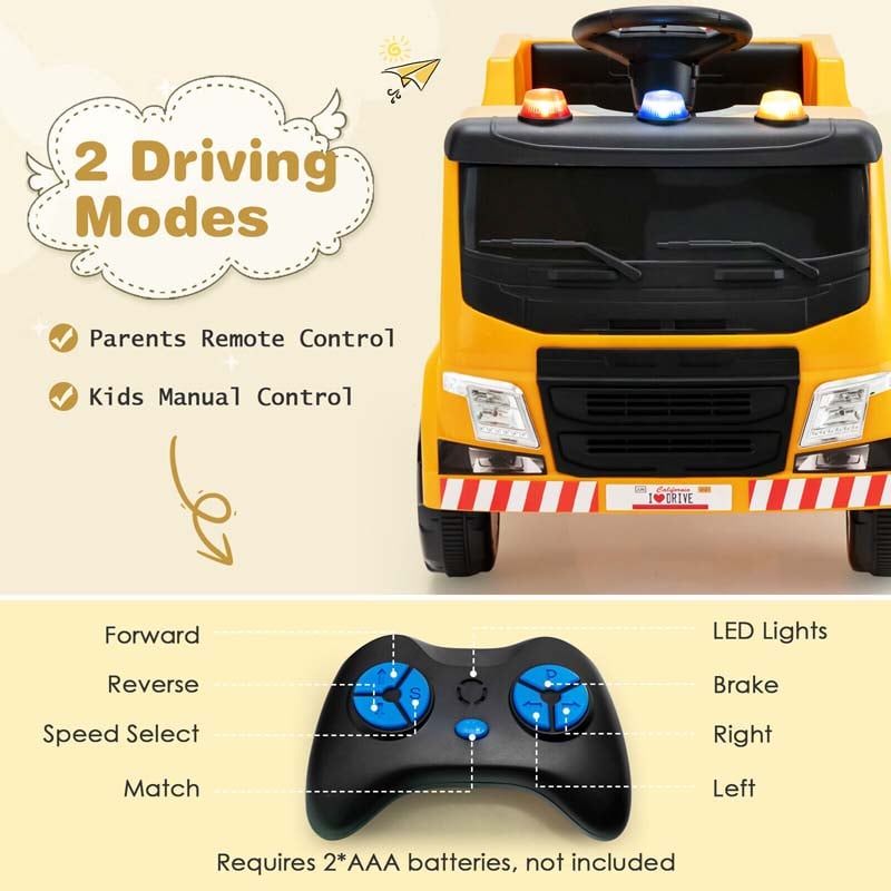 Chairliving 12V Kids Ride On Recycling Garbage Truck Toddler Electric RC Riding Toy Car with Recycling Accessories