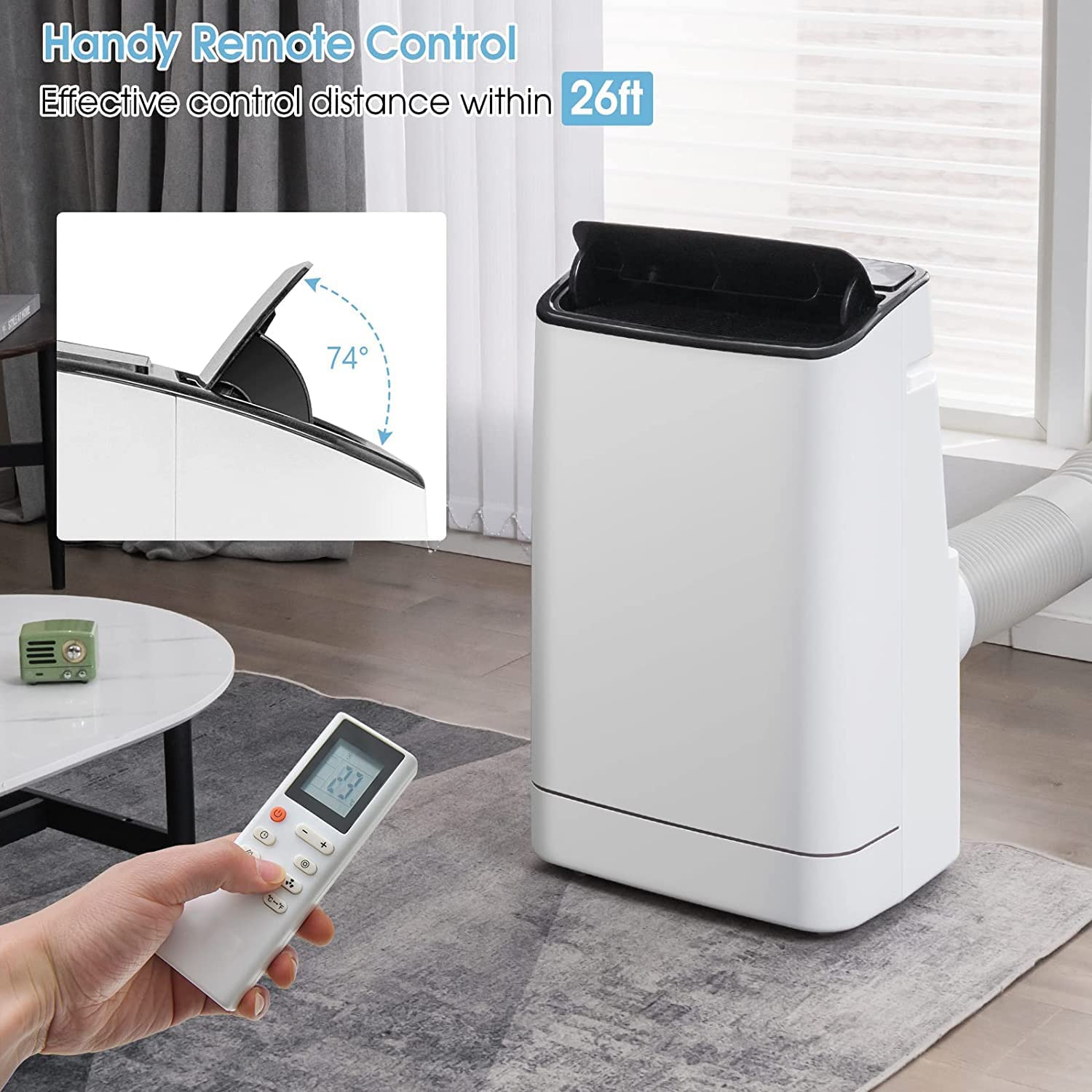 15000 BTU Portable Air Conditioner 4-in-1 AC Unit with 24H Timer and  Auto Swing 