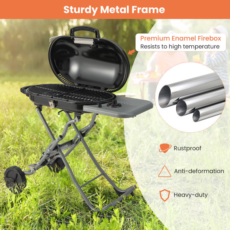 15000 BTU Portable Propane Gas Grill Griddle Foldable Stainless Steel BBQ Burner