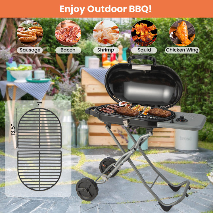 15000 BTU Portable Propane Gas Grill Griddle Foldable Stainless Steel BBQ Burner