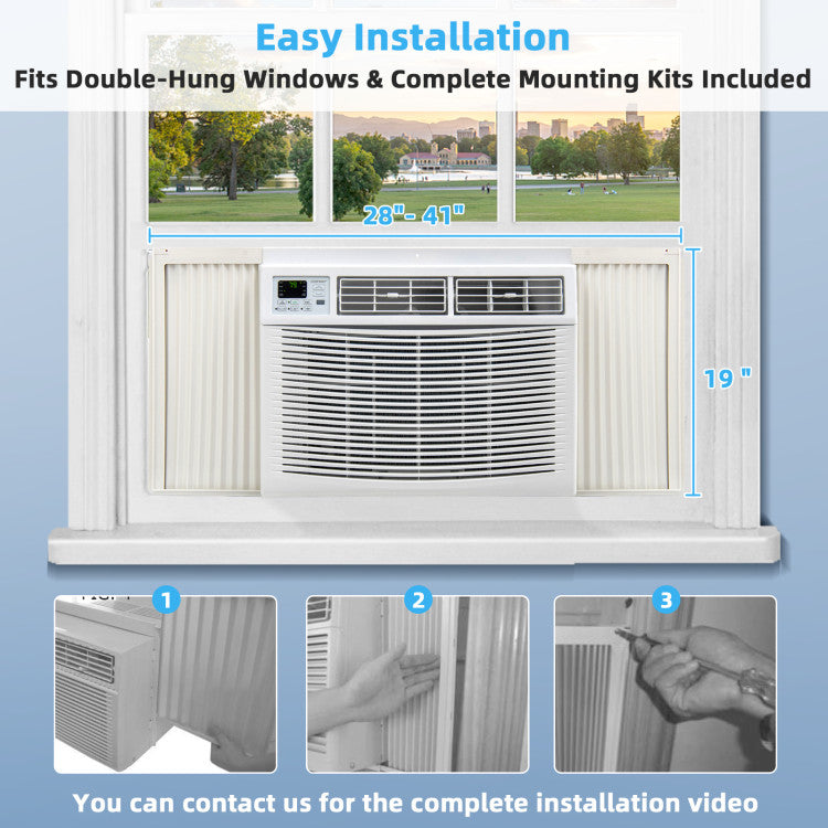 15000 BTU Window Air Conditioner 3 In 1 Wall AC Unit with Remote Control and Reusable Filter