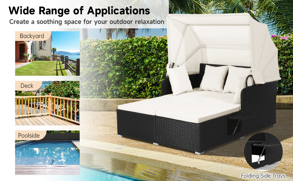 2-Person-Outdoor-Rattan-Daybed-Patio-Wicker-Loveseat-Sofa-Set-with-Retractable-Canopy-and-Cushions