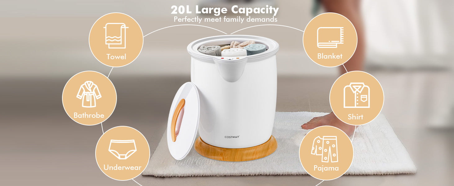 20L Portable Bucket Style Towel Warmer Luxury Towel Heater