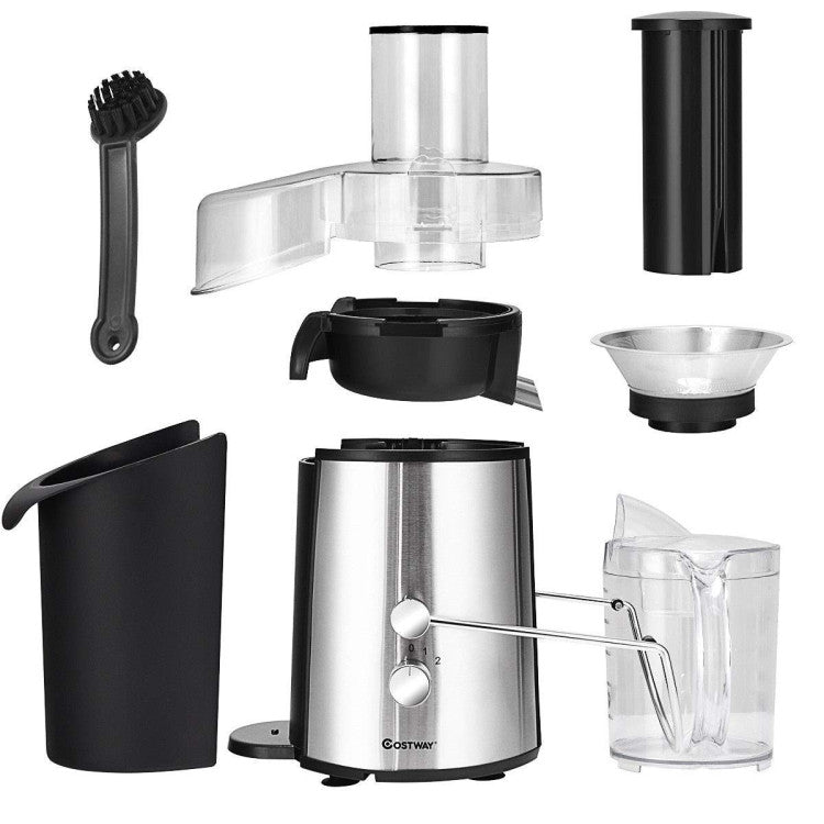 2 Speed Electric Juicer Machine Stainless Steel Juicer Extractor with Multi-safety Protections for Vegetable Fruit 