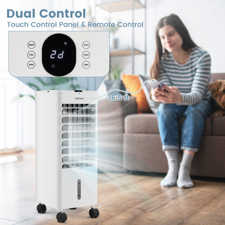 3-in-1 Portable Evaporative Air Swamp Cooler with Remote Control and 12H Timer