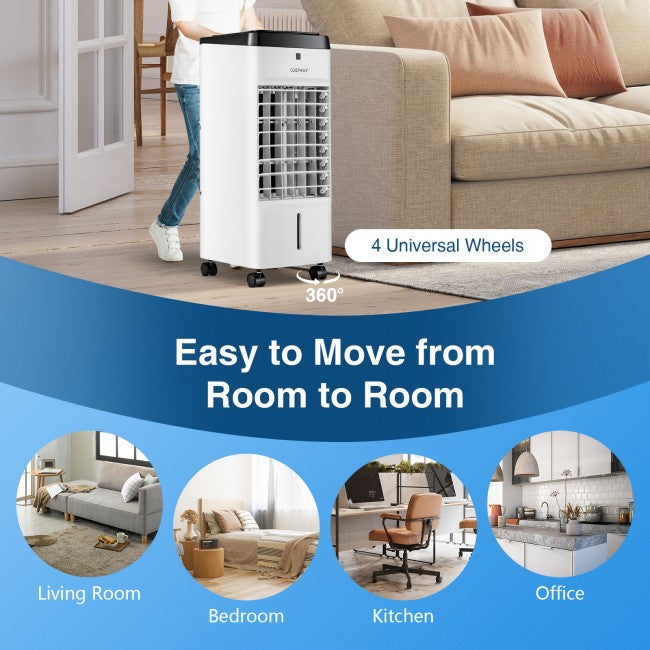 3-in-1 Evaporative Air Cooler Portable Air Conditioner Humidifier with Remote Control and 4 Modes