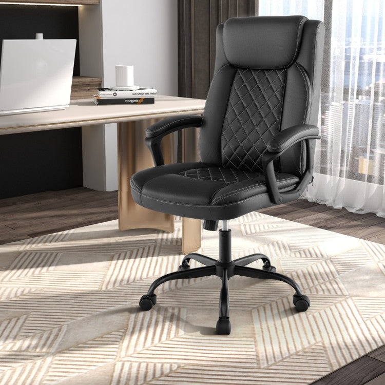 360° Swivel Executive Office Chair High Back Computer Desk Chair Managerial Chair with Padded Armrests and Thick Headrest Cushion