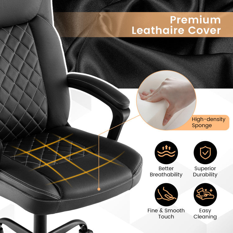 360° Swivel Executive Office Chair High Back Computer Desk Chair Managerial Chair with Padded Armrests and Thick Headrest Cushion