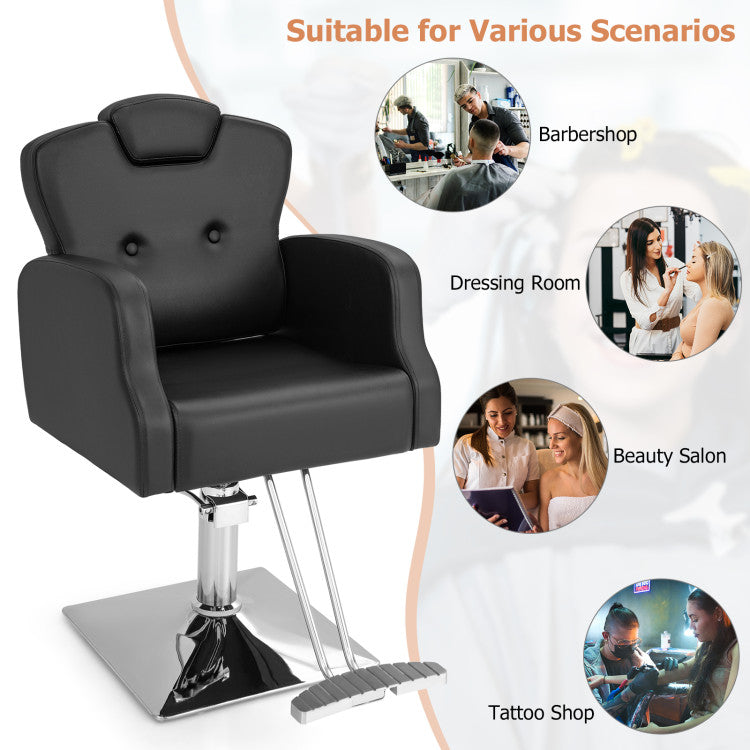 360° Swivel Salon Chair Heavy Duty Barber Hairstylist Chair with Adjustable Headrest and Seat Height