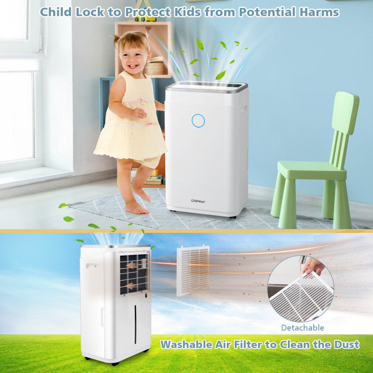 60 Pints Dehumidifier 4000 Sq. Ft Dehumidifier with 24H Timer and 3 Operating Modes for Basements Home