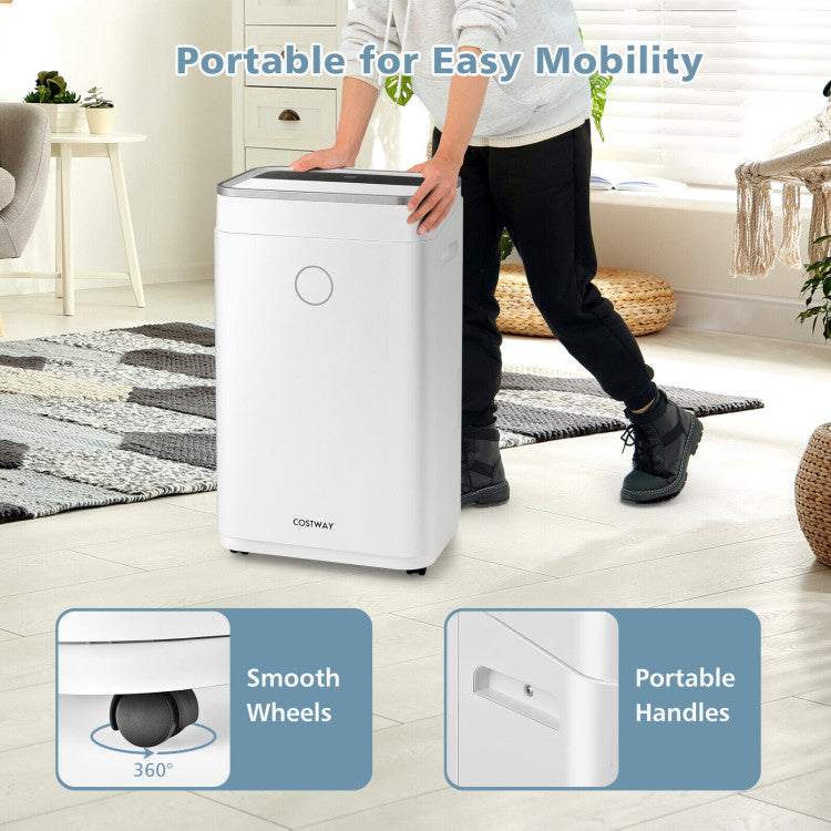 60 Pints Dehumidifier 4000 Sq. Ft Dehumidifier with 24H Timer and 3 Operating Modes for Basements Home