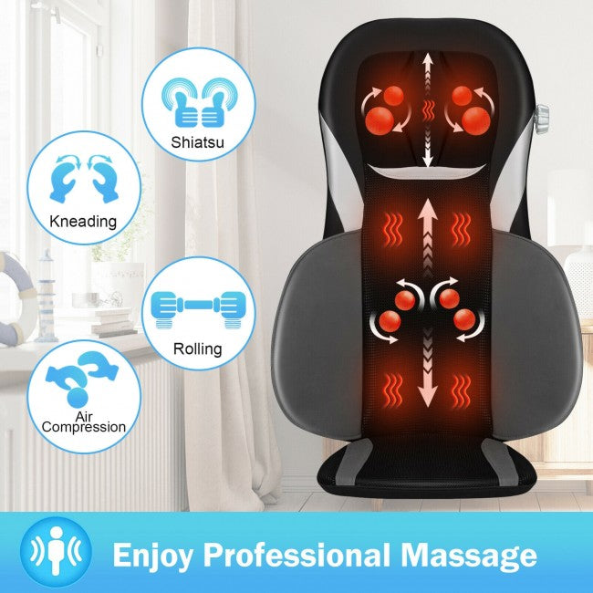 Shiatsu Neck & Back Massager Full Body Kneading or Rolling Massage with Heat & Adjustable Compression