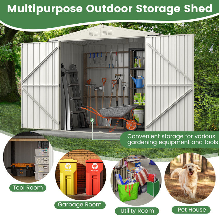 7-x-4-Feet-Metal-Outdoor-Garden-Tool-Storage-Shed-with-Lockable-Door-and-Metal-Latch