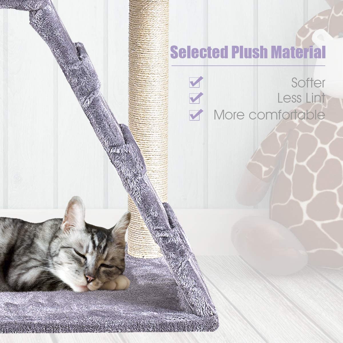 36'' Cat Tree Pet Tower Kitty Condo, Pet Play Toy House with Scratching Posts Ladder
