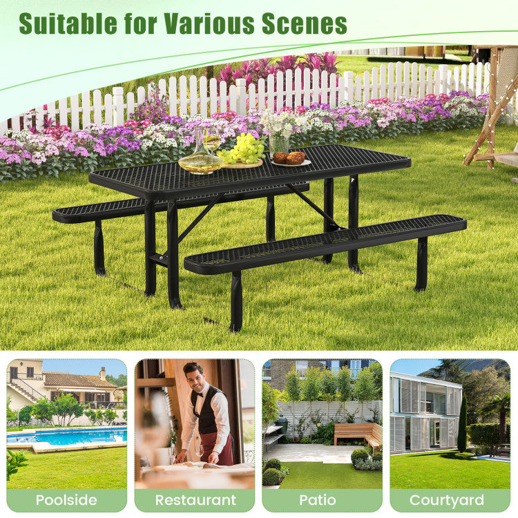 72-Outdoor-Picnic-Table-and-Bench-Set-Rectangular-Metal-Camping-Dining-Table-with-Seats-for-8-Person