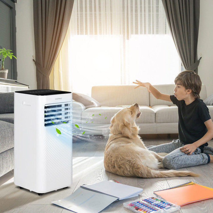 8000BTU Portable Air Conditioner 4-IN-1 Air Cooler & Dehumidifier with Remote Control and 24H Timer