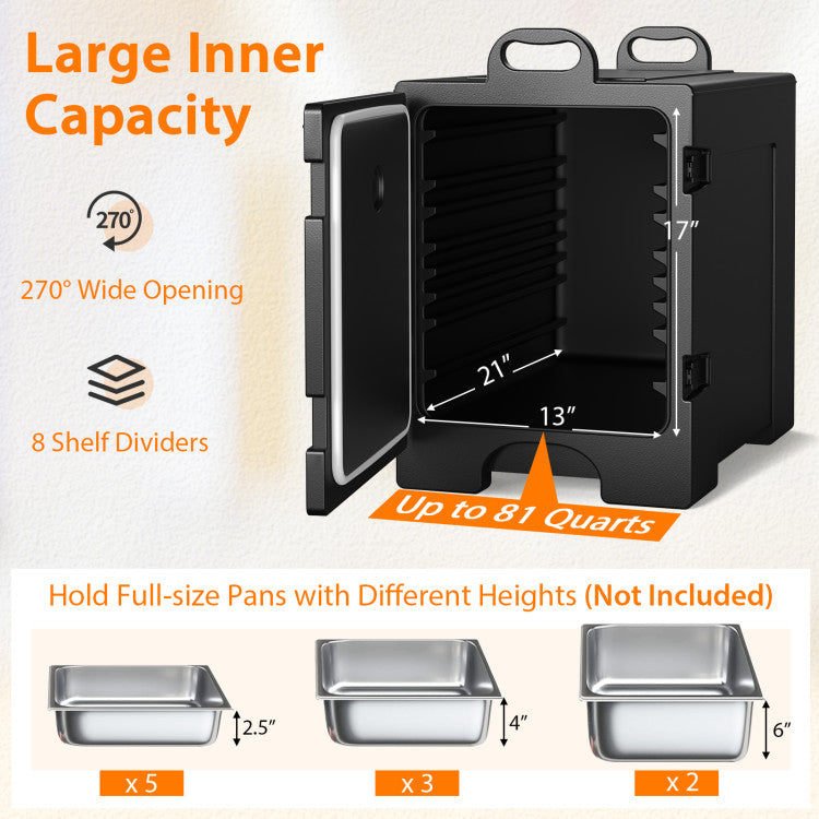 81 Quart Insulated Food Pan Carrier End-loading Hot Box