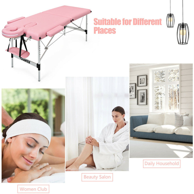 84 Inch Portable Massage Table Lash Bed Height Adjustable Salon Spa  Tattoo Bed with Carry Case