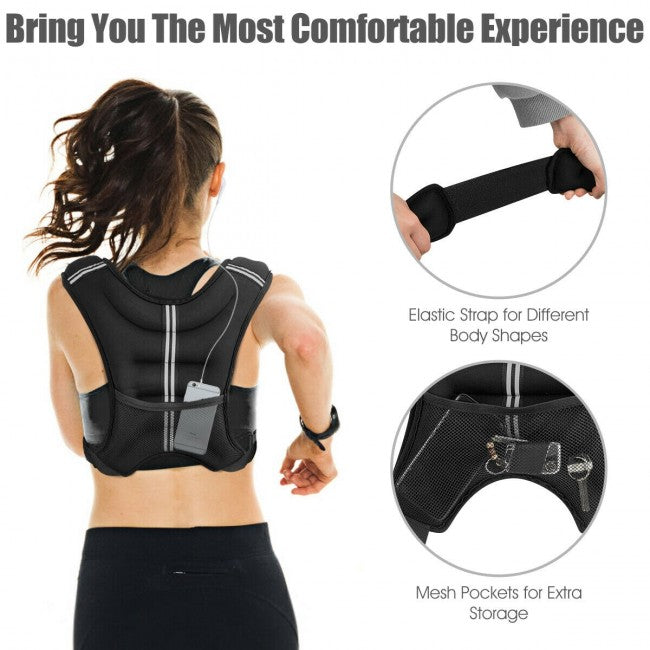 Products Adjustable Weighted Vest 12lbs-20lbs Workout Equipment with Reflective Stripe