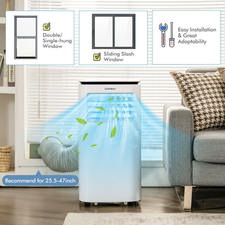 9000BTU 3-in-1 Portable Air Conditioner AC Unit with Remote Control and 1-24H Timer