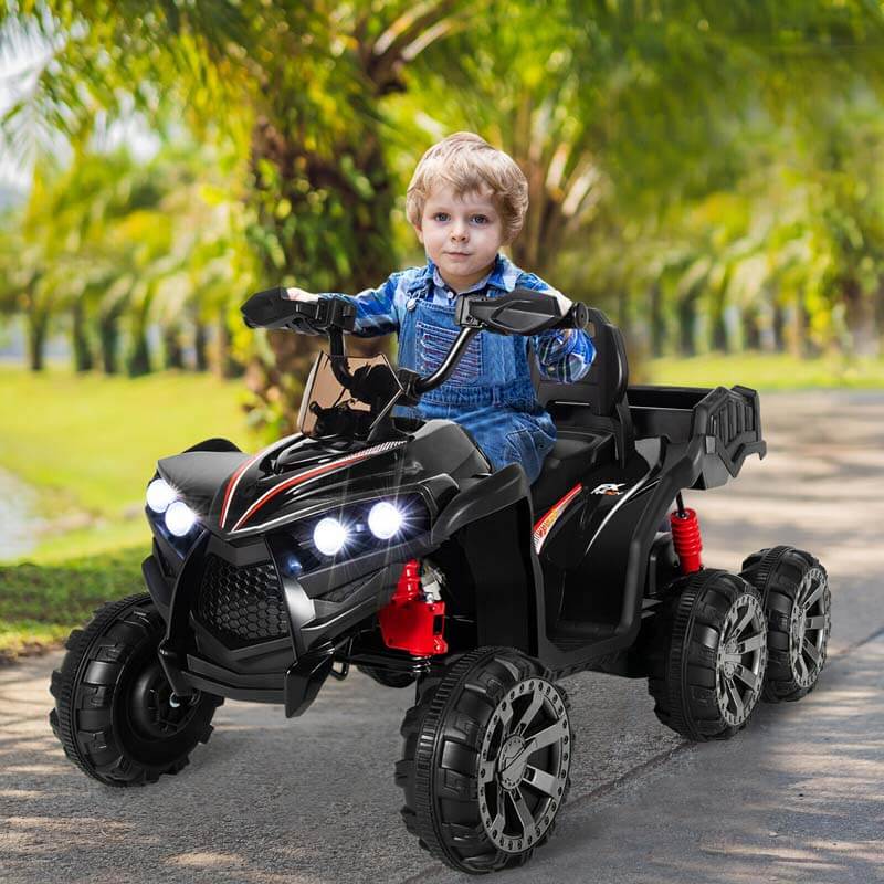 chairliving 12V Kids Ride On ATV 6-Wheeler Electric Quad Car with 4WD and Trunk
