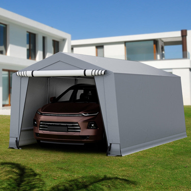 Chairliving 10.2 x 20.4 Feet Outdoor Heavy Duty Carport Car Canopy Garage Party Tent Boat Storage Shelter with Doors