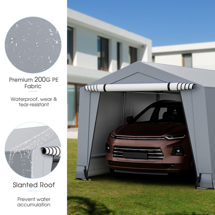 Chairliving 10.2 x 20.4 Feet Outdoor Heavy Duty Carport Car Canopy Garage Party Tent Boat Storage Shelter with Doors