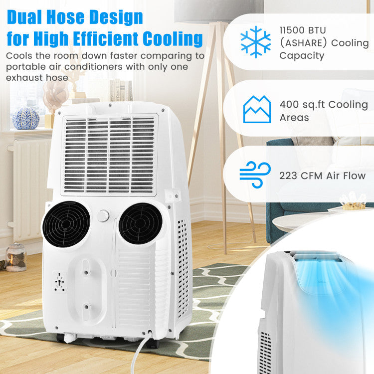 Chairliving 11500 BTU 3-in-1 Portable Air Conditioner Powerful AC Unit with Dual Hose and Remote Control