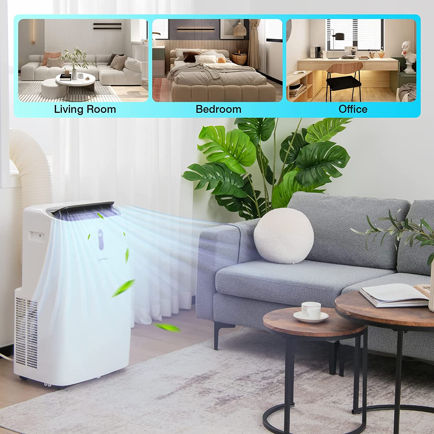 Chairliving 12000BTU Portable Air Conditioner 4-in-1 Oscillation Air Cooler with 24H Smart Timer and Remote Control