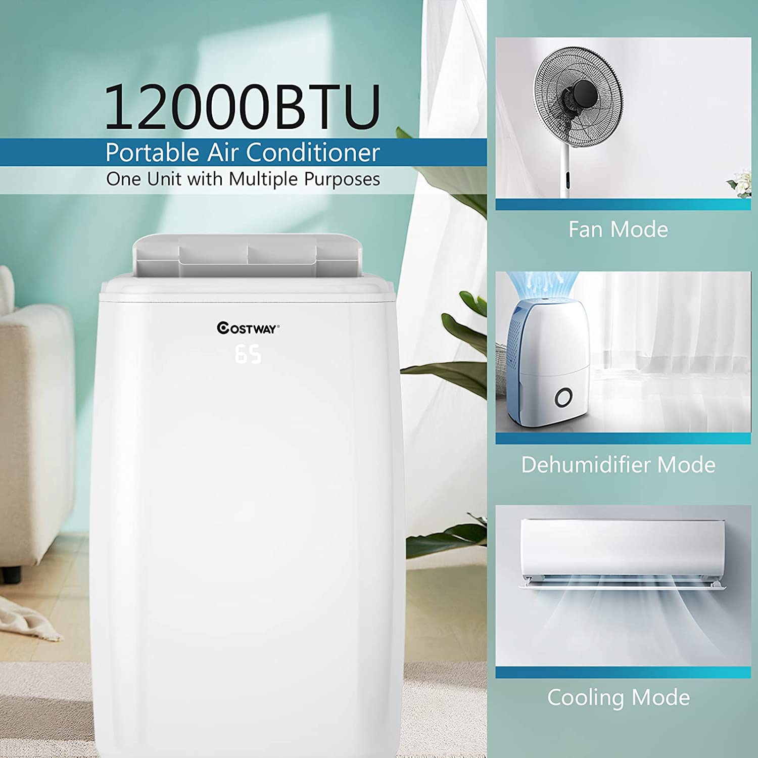 Chairliving 12000 BTU Portable Air Conditioner Multifunctional Air Cooler with Remote Control and 24-hour Timer