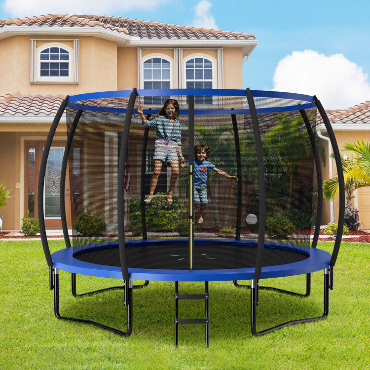 Chairliving 12FT ASTM Approved Trampolines Outdoor Large Recreational Trampoline with Enclosure Net and Safety Pad for Kids Youth Adults