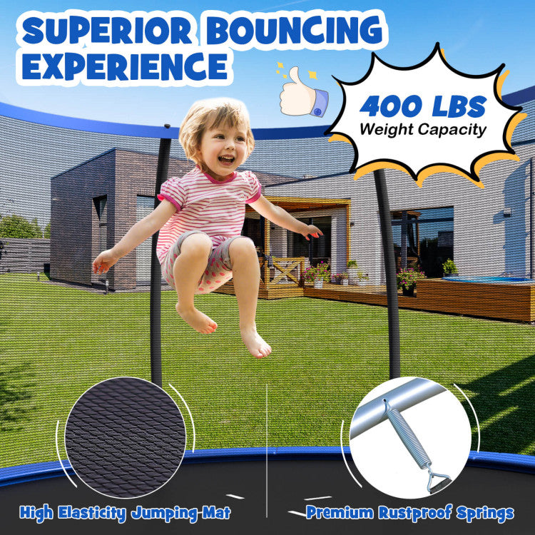 Chairliving 12FT ASTM Approved Trampolines Outdoor Large Recreational Trampoline with Enclosure Net and Safety Pad for Kids Youth Adults