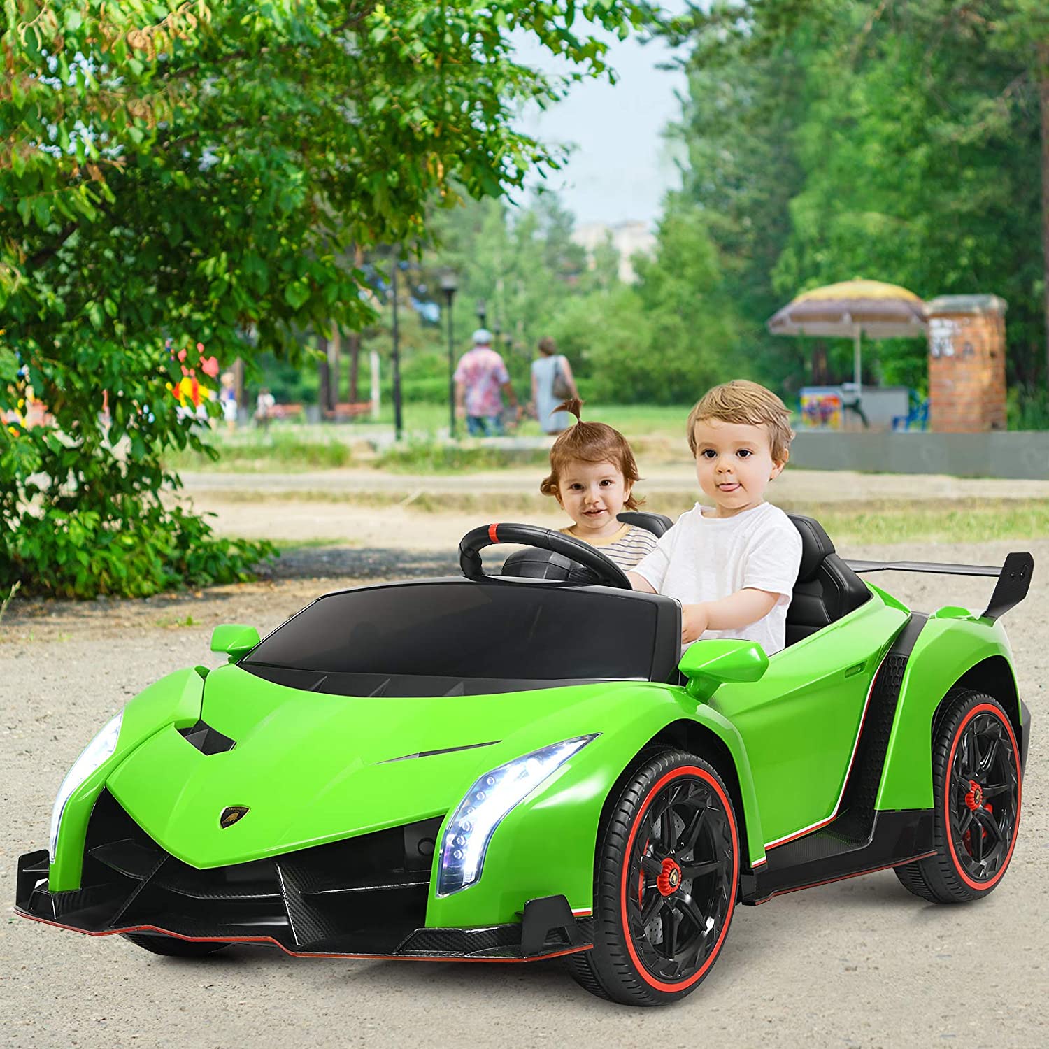 Chairliving 12V 2-Seater Kids Ride On Car Licensed Lamborghini Poison Electric Vehicle