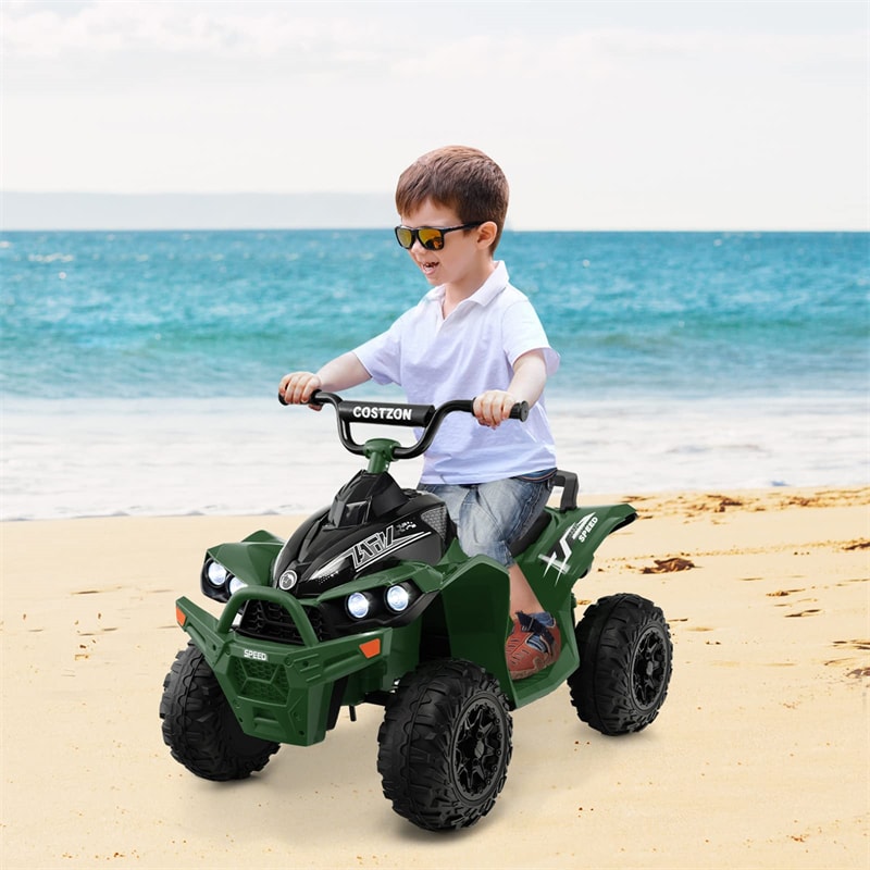 Chairliving 12V Battery Powered Kids Ride On ATV Car Electric Vehicle 4 Wheeler Quad with LED Lights Music for Boys Girls Gift
