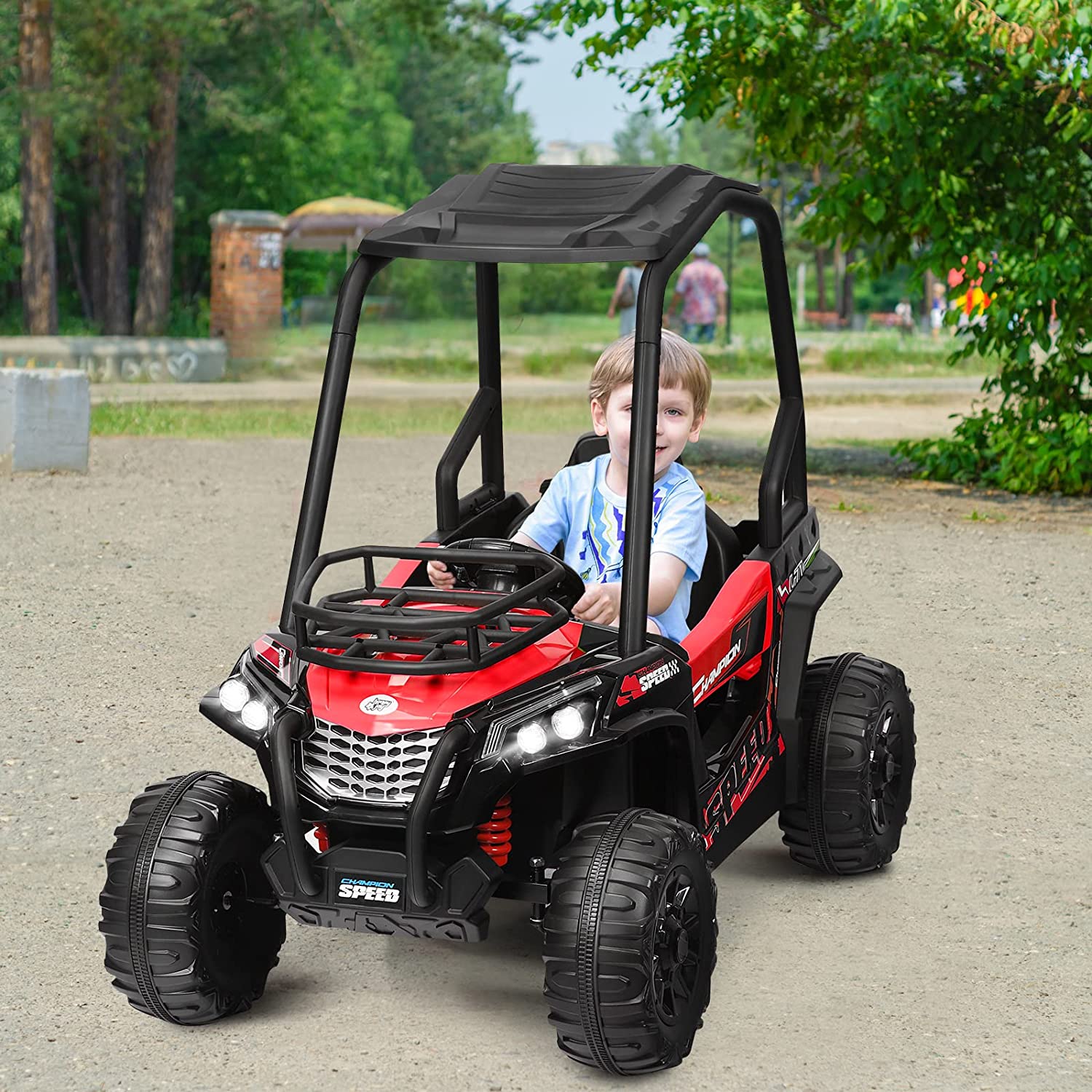 Chairliving 12V Electric Kids Ride On Truck RC Off-Road UTV Toy Car with Remote Control and Storage Basket