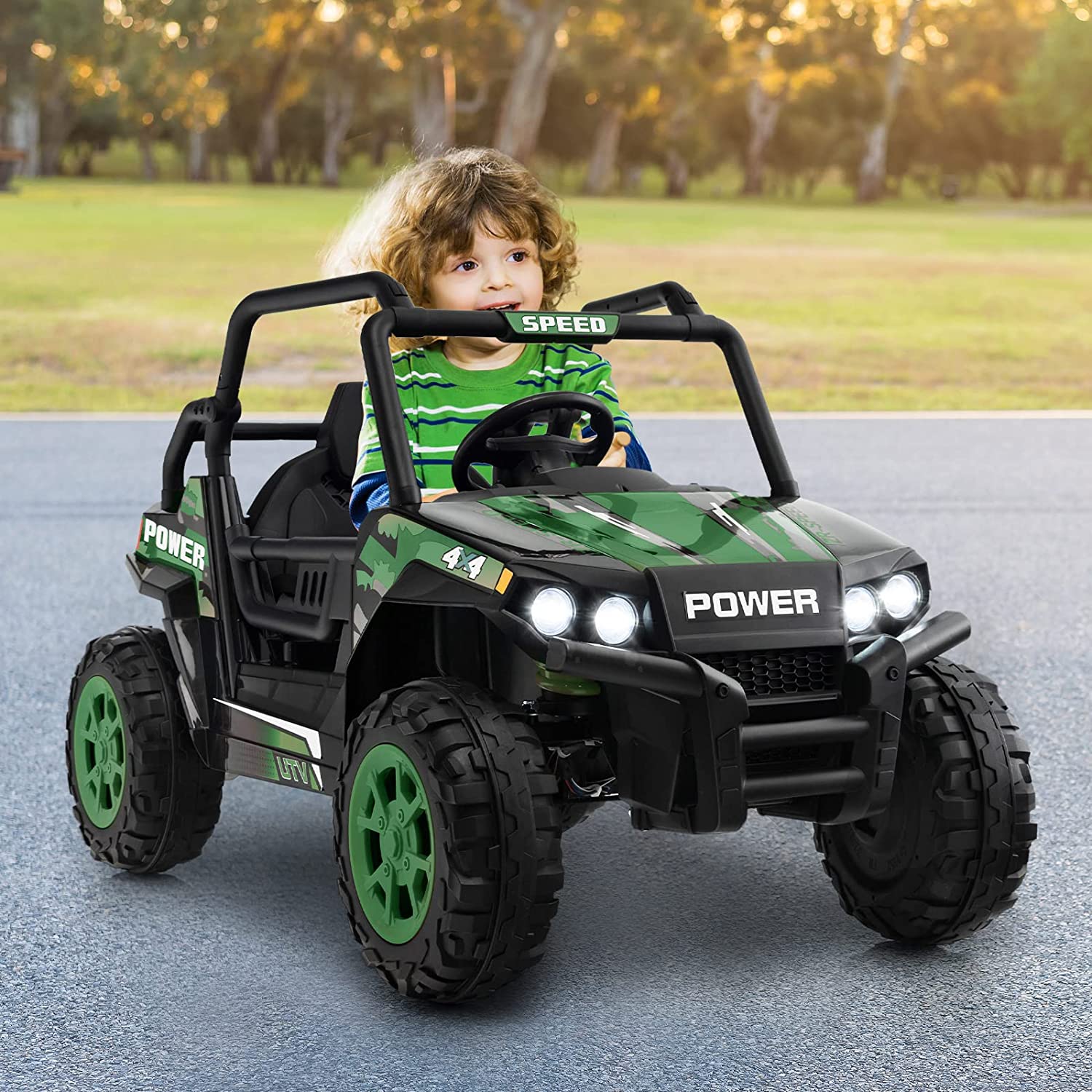 Chairliving 12V Kids Ride On UTV Car Battery Powered Off-Road Buggy Truck with Remote Control USB Port for Boys Girls