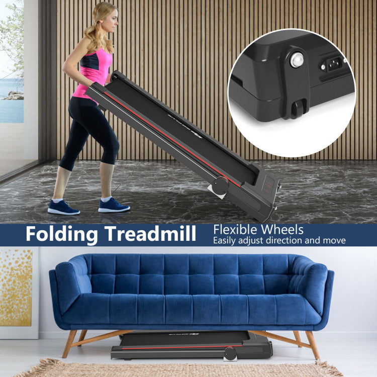 Chairliving 2.25 HP 3-in-1 Electric Folding Treadmill Running Machine with Large Desk and LCD Display