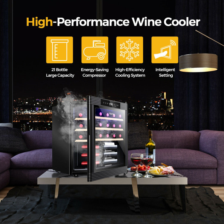 Chairliving 21 Bottle Compressor Wine Cooler Refrigerator Beverage Cellar Fridge with Digital Soft-Touch Control