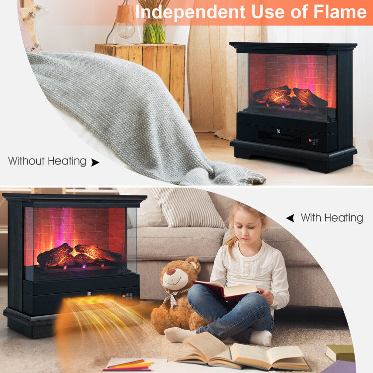 Chairliving 27 Inch Freestanding Electric Fireplace 1400W Fireplace Heater with Thermostat Control and Overheat Protection