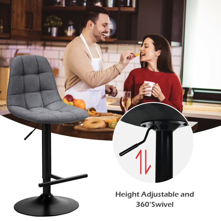 Chairliving 2 Pieces Height Adjustable Bar Stools 360 Degrees Swivel Armless Dining Chairs with Footrest for Kitchen Bistro Pub