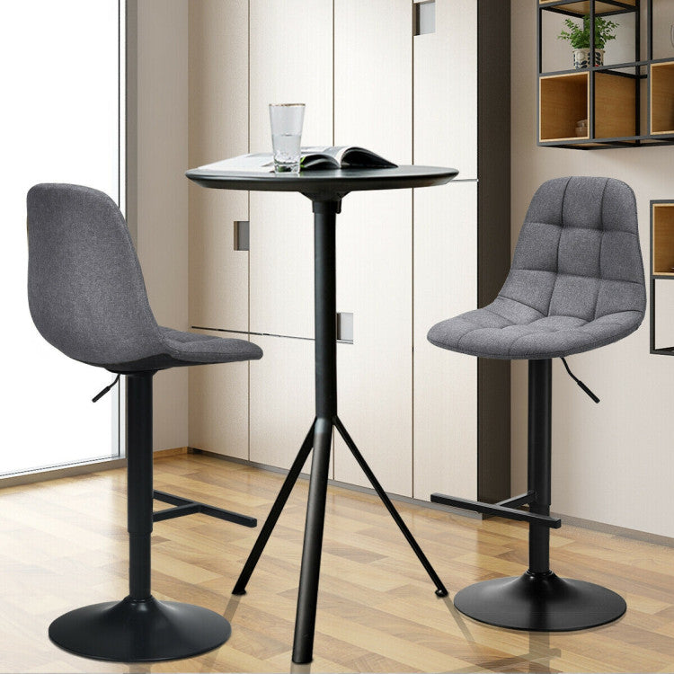 Chairliving 2 Pieces Height Adjustable Bar Stools 360 Degrees Swivel Armless Dining Chairs with Footrest for Kitchen Bistro Pub