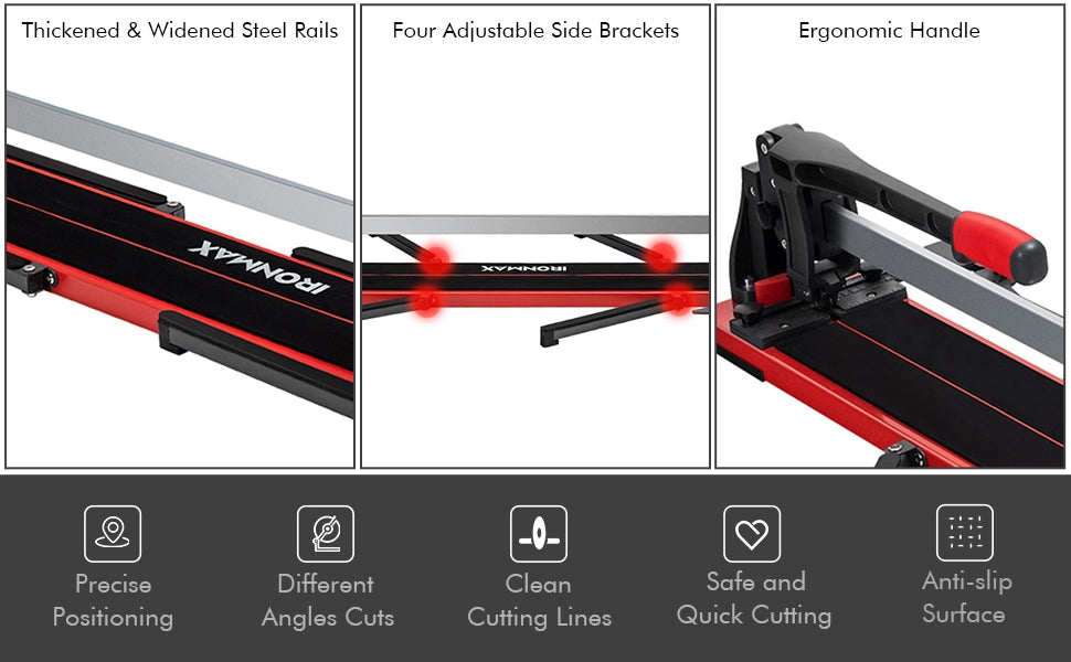 Chairliving 48 Inch Porcelain Ceramic Floor Tile Cutter Machine Professional Manual Tile Cutter with Anti-Skid Feet and Removable Scale