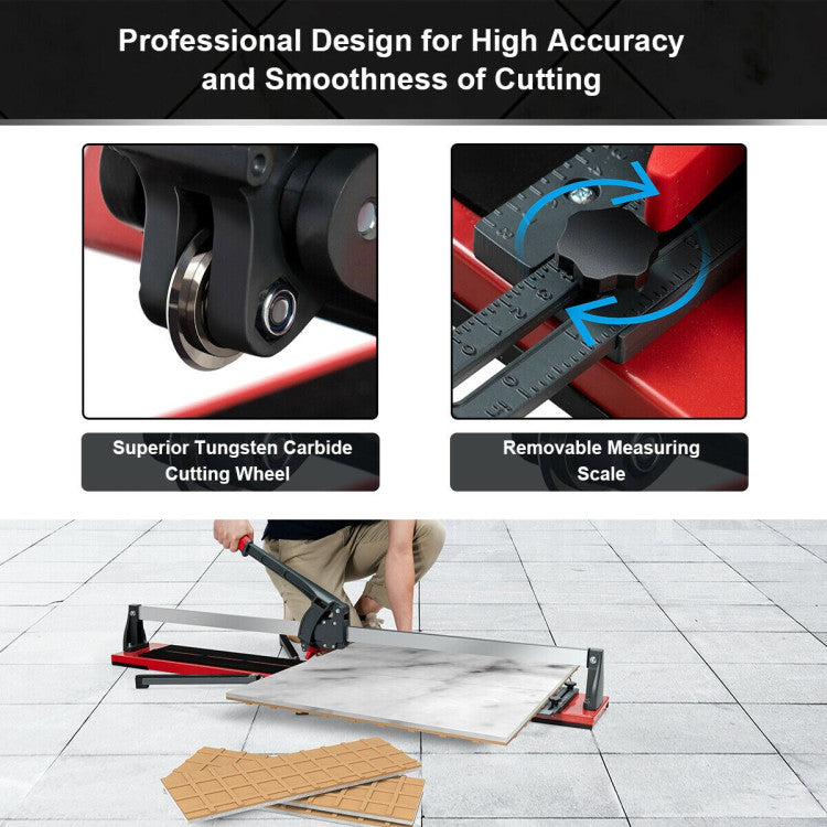 Chairliving 48 Inch Porcelain Ceramic Floor Tile Cutter Machine Professional Manual Tile Cutter with Anti-Skid Feet and Removable Scale