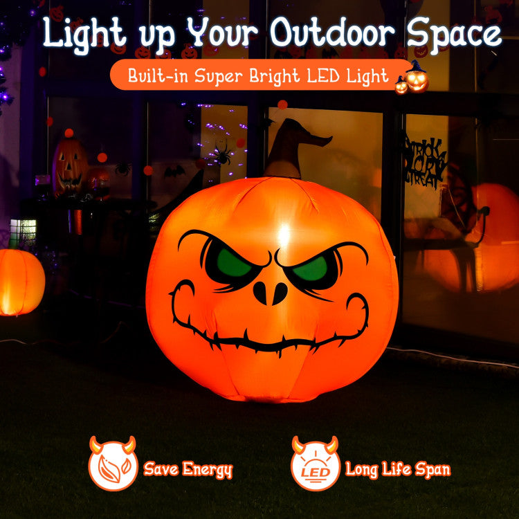 Chairliving 4 Feet Halloween Inflatable Pumpkin with Build-in LED Light and Transformer