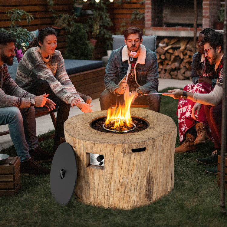 Chairliving 50000 BTU Outdoor Propane Gas Fire Pit Table 2-in-1 Patio Fireplace with Laval Rock PVC Cover