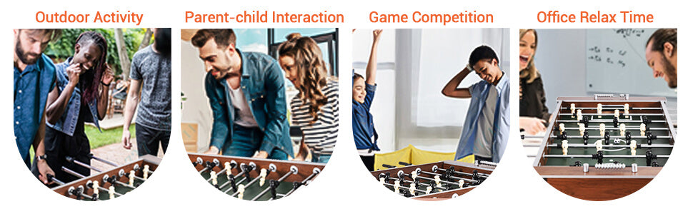 Chairliving 54 Inch Football Table Indoor Soccer Game Table Competition Sized Football Arcade Room Sport for Adults Kids