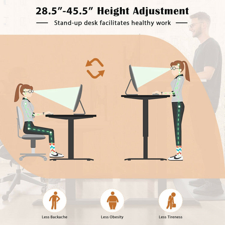 Chairliving 59.5 Inch L Shaped Electric Standing Desk Height Adjustable Rolling Office Sit Desk with LCD Display and 4 Memory Positions