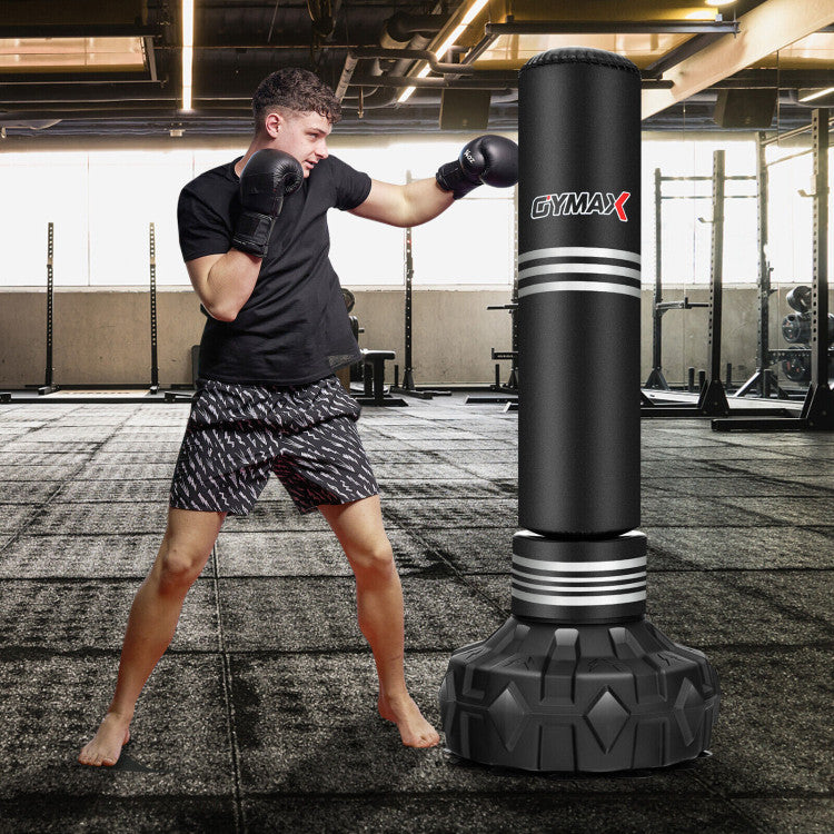 Chairliving 67 Inch Freestanding Heavy Punching Bag Kickboxing Box Bag Set with Stand and Fillable Suction Cup Base for Home Gym
