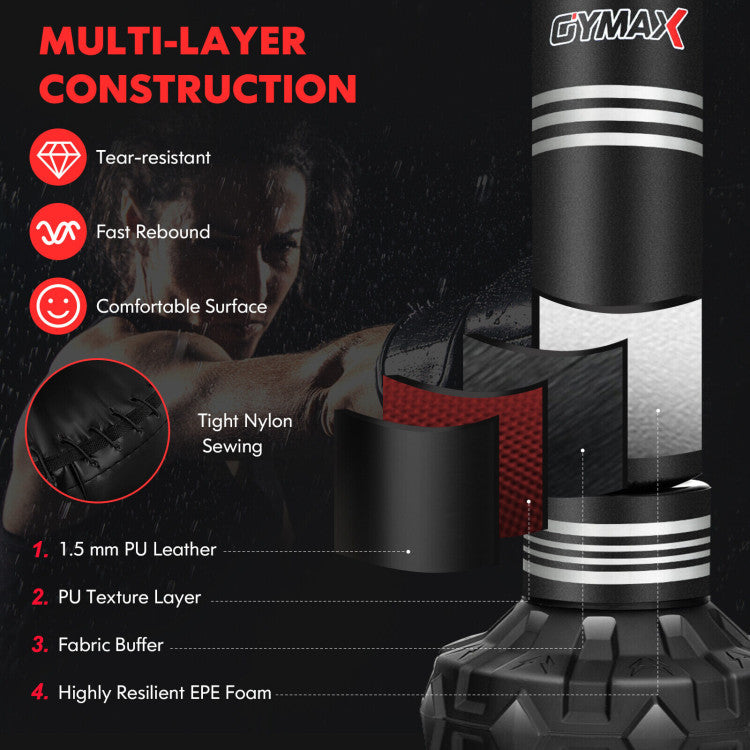 Chairliving 67 Inch Freestanding Heavy Punching Bag Kickboxing Box Bag Set with Stand and Fillable Suction Cup Base for Home Gym